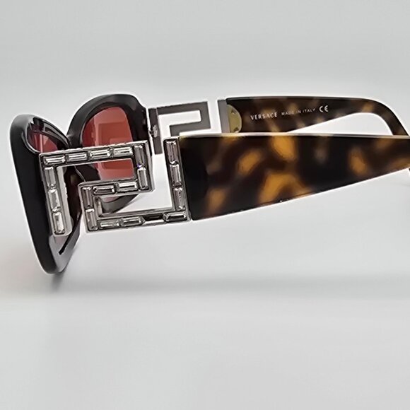 Versace Mod. 4111-B 108/3 Dark Tortoise Rhinestone Frame Brown Lens Sunglasses main image 12